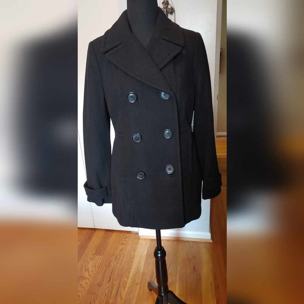 St John's Bay Black Pea Coat PS
